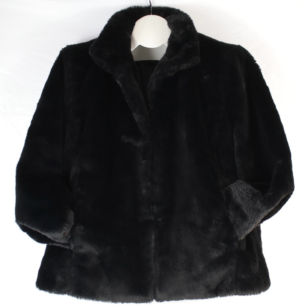 Express Black Faux‎ Fur Jacket Womens Size XL - NEW